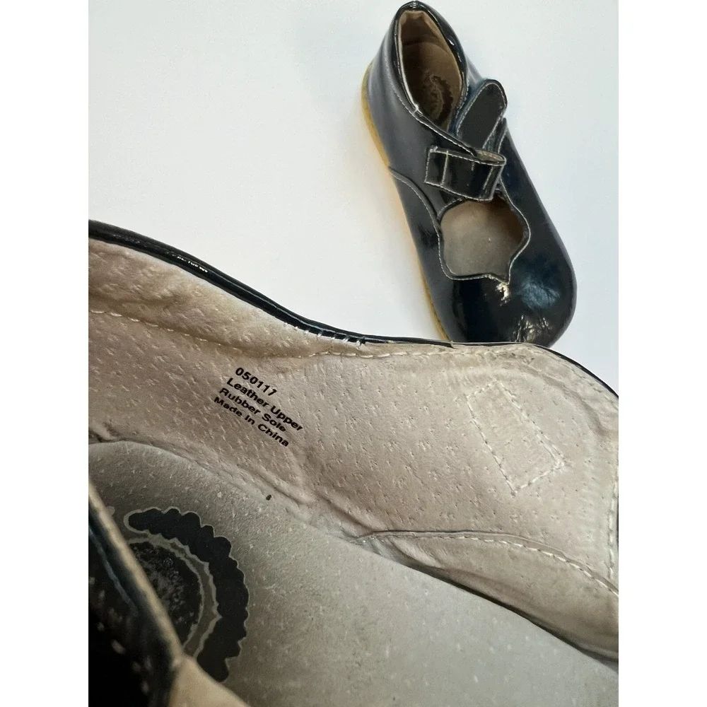 12 Girls Livie & Luca Patent Leather Astrid Mary Janes Midnight Blue Hook Loop